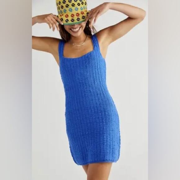 NWT Free People Beach Short and Sweet Mini Dress in Mazarine Womens Size S - Picture 3 of 10